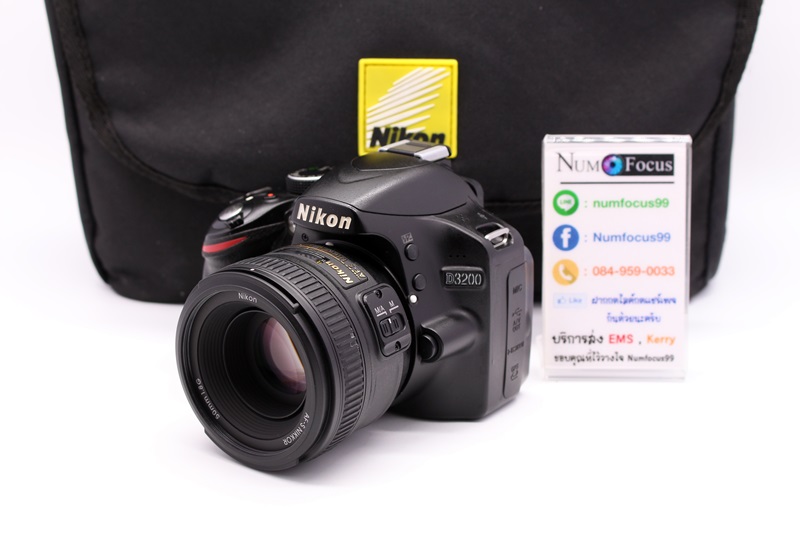 Nikon D3200 เลนส์ AF-S 50mm f1.8g อดีตประกันศูนย์ สภาพสวย เมนูภาษาไทย อุปกรณ์พร้อมกระเป๋า